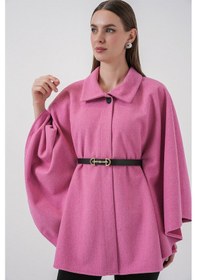 Resim Bigdart Kadın Kemerli Kaşe Panço 9170 - Pembe 