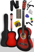 Resim Midex CG-270RD Kırmızı Renk Klasik Gitar 4/4 Yetişkin Boy Sap Ayarlı Full Set 