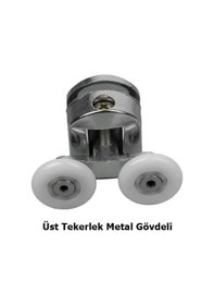Resim Duşakabin Tekerleği Metal Gövdeli Üst Krom Teker Çapı 24 Mm Krom 