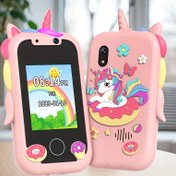 Resim Unicorn & Rainbow Mini Akıllı Telefon Oyuncak - 6.1cm Dokunmatik Ekran ile Öğrenme Oyunları, Çift Kamera, 32G SD Kart, USB Şarj Edilebilir, Pastel Pembe ve Mor Tasarım, Doğum Günleri ve Noel Hediyeleri için İdeal, Gençlerin Hediyesi | Eğlenceli Tasarım | Dayanıklı ABS Malzeme, Unicorn Telefon Kılıfı 