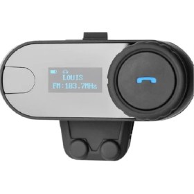 Resim Pazariz 1km Telsiz Intercom Motosiklet Bluetooth Su Geçirmez Kask Kulaklık Lcd-Ekran Fm-Radyo 