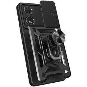 Resim Honor 90 Uyumlu Kılıf Magnetik Standlı Kamera Korumalı Zore Sürgülü Vega Kapak-mavi Mavi 