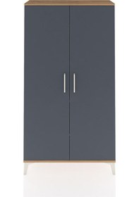 Resim Arges Dolap 2 Raflı Kapaklı Tek Askılı 88x30x163 Çam-antrasit Çam 