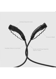 Resim Hims Emef-22t2-ss-3 22kw Tip 2 Siyah Soketli 3m Elektrikli Araç Şarj Kablosu 22kw 