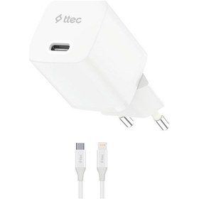 Resim Ttec 2SCG30LB Smartcharger Gan 30W PD Seyahat Hızlı Şarj Aleti + USB-C - Lightning 150 CM Kablo 