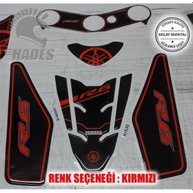 Resim Hades Motosiklet Aksesuarları R6 Tank Pad Seti Kırmızı 