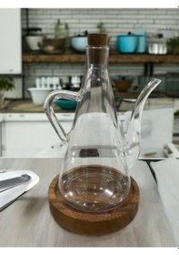 Resim Morponi Borosilikat Cam Yağdanlık Yağlık Glazzy 500 Ml 2 Adet Standlı Şeffaf 