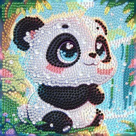 Resim DIY Panda Elmas Boyama Kiti - Yuvarlak Akrilik Taşlar, Mozaik Sanat Seti, Ev Dekorasyonu ve Benzersiz Doğum Günü Hediyesi 