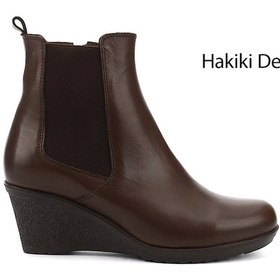 Resim Gönderi R Kahve Antik Fermuarlı Dolgu Topuklu Hakiki Deri Chelsea Bot Kahve 