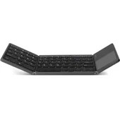 Resim CoverZone Bluetooth Klavye 3 Katnalı Katlanabilir Portatif Taşınabilir Şık ve Kullanışlı Dokunmatik Yüzeye Sahip Klavye Windows/android/ıos/smart Tv 