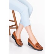 Resim ARTI-ARTI014-14505 Hakiki Deri Ortopedik Kadın Platform Topuk Ayakkabı 