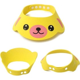 Resim Schulzz Sevimli Yellow Teddy Ayıcık Esnek Ayarlı Pratik Rahat Eva Köpük Bebek Ve Çocuk Banyo Siperlik Şapka 