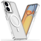 Resim Redmi 13c 4g Magsafe Manyetik Şeffaf Telefon Kılıfı İçin Beyaz 