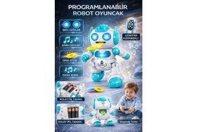 Resim Ziventa Uzaktan Kumandalı Dans Eden Dansçı Akıllı Robot Işıklı Müzikli Disk Atan Programlanabilir Oyuncak 