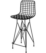 Resim Knsz orta boy tel bar sandalyesi 1 li mağrur syhviona 65 cm oturma yüksekliği mutfak bahçe cafe ofis 