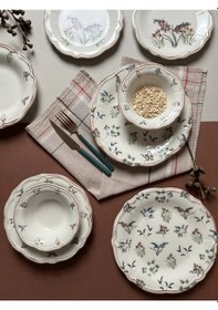 Resim Porser Amber Fulya 24 Parça Yemek Takımı Beyaz 