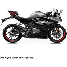 Resim Motiker CFMOTO 250SR ARKA KUYRUK KIRMIZI DUMAN PARÇALI KAPLAMA STICKER ETİKET MODELİ 