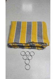 Resim Devrim Olivya Tekstil Demir Halkalı Balkon Perdesi 1.sınıf Gabardin Kumaş Sarı Gri Gri - Sarı 