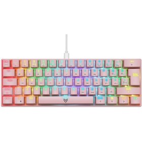 Resim ShopZum Blueforce Majesty 62 Tuşlu Rgb Mini Gaming Oyuncu Mekanik Klavye Red Switch Pembe 