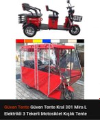 Resim Kral 301 Mira L Elektrikli 3 Tekerli Motosiklet Kışlık Tente 