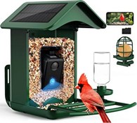 Resim BirdLegend Akıllı Kuş Yemliği Kameralı Güneş Enerjili 1080P HD Yeşil 