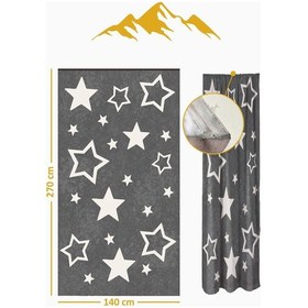 Resim Parlak Saten Mikro Kumaş Çift Kanat Çocuk Odası Fon Perde Takımı Prd0035 