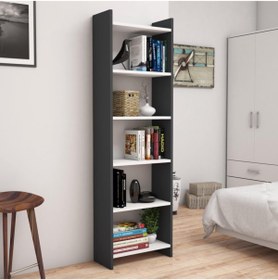 Resim Bimossa W6030 Gülçiçek Kitaplık Antrasit/beyaz 