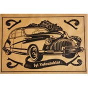Resim BALKAN AMBALAJ Kraft 250 Adet Oto Paspas Kağıdı - 120g - 35x50cm Baskılı Kalın Kağıt (Klasik Araba) 