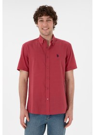 Resim U.s. Polo Assn. Erkek Vişne Gömlek Kısa Kollu 50306324-vr223 Vişne 