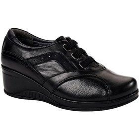 Resim Forelli 57602-G Defne Siyah Kadın Comfort Deri Ayakkabı 