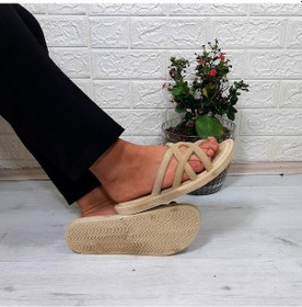 Resim Brn 302 Vizon Ahtapot Hasırlı Kaymaz Kadın Terliği 001 