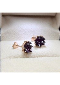Resim Lotus Çiçeği Gümüş Küpe Mavi 