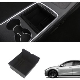 Resim Tesla Model Y / Model 3 Orta Konsol Düzenleyici Üst Kaymaz Yüzey 