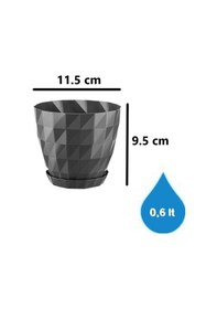 Resim Omnipazar So-krt1 Dekoratif Kristal Saksı Takımı 0.6 Litre No 1 Antrasit 116 