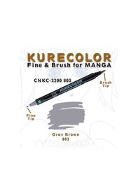 Resim Zig Kurecolor Fine & Brush For Manga Çizim Kalemi 803 Gray Brown 