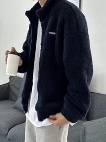 Resim Oversize Peluş Tam Fermuarlı Sweatshirt Peluş İçi Polarlı Sherpa Kumaş Sweatshirt 