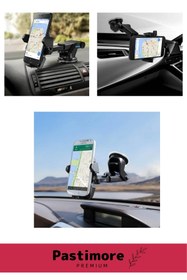 Resim Yeni Sezon Uzayabilen Ayarlanabilir Vantuzlu Cep Araç Telefon Tutucu Oto Araba Içi Telefon Tutacağı 
