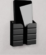 Resim Duvar Ve Masaya Monde Edilebilen Telefon Tutucu Kumanda Tutucu Kalem Tutucu Siyah 