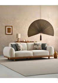 Resim Senna Üçlü Kanepe - Krem Krem 