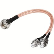 Resim 1 adet 15 cm / 5.91 inç F-Tipi RG316 Bölücü Koaksiyel Kablo, Empedans 50 ohm TV Anteni 3 Yollu Bölücü Kombineör F Erkekten F Çift Dişiye RG316 Koaksiyel Kablo 