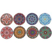 Resim Geeroyoo El Yapımı Elmas Bardak Altlığı Seti, 8 Adet, Ahşap Ve Reçine, 10x10cm, Dıy Dekorasyon Ve Hediye 