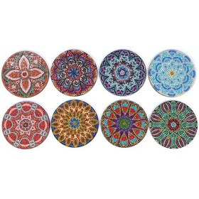 Resim Geeroyoo El Yapımı Elmas Bardak Altlığı Seti, 8 Adet, Ahşap Ve Reçine, 10x10cm, Dıy Dekorasyon Ve Hediye 