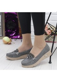 Resim Konfores 086 Anatomik Tabanlı Bayan Dolgu Topuk Günlük Ayakkabı Gri 