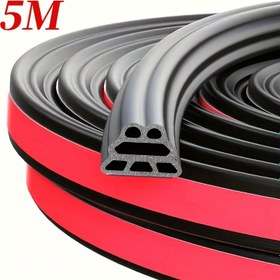 Resim 1 Adet Evrensel Uyumlu 5 Metre Kendinden Yapışkanlı Sentetik Kauçuk Araba Kapı Contası Şeridi, Gürültü Azaltma, Ön, Kaput ve Bagaj için Çok Odacıklı Tasarım 
