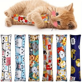 Resim Kedi Çimi Yastık Oyuncak - Pamuk Çiğneme Oyuncak Stres Rahatlama ve Oyun için - Orta Irk Yumuşak Kedi Oyuncak - Pille Çalışmaz 