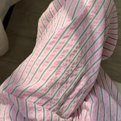Resim Kadınlar için Yumuşak Pembe ve Beyaz Çizgili Pijama Pantolonu - Bol Kesim Düz Bacaklı Rahat Uyku Giyimi, Tüm Mevsim Konforu, Çok Yönlü Ev ve Dış Mekan Giyimi, Mevcut, Pijama Pantolonu, Rahat Giyim, Yumuşak Kumaş Pantolon 