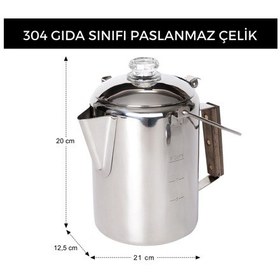 Resim Kingcamp Percolator Coffee Pot Çelik Kahve Demleme Seti Gümüş 