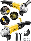 Resim Dragro Alman DRG-4200 W Devir Ayarlı Çift Metal Dişli Şanzuman Demir Metal Kesme Taşlama Makinesi 125 MM Sarı 