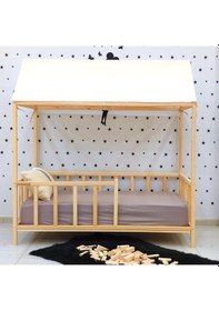 Resim Markaawm Montessori Yatak Çocuk Yatak Karyola Manavgat Bej Çatılı Akçaağaç 