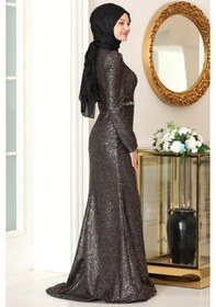 Resim Esilanur Nihal Tesettür Abiye Siyah Siyah 